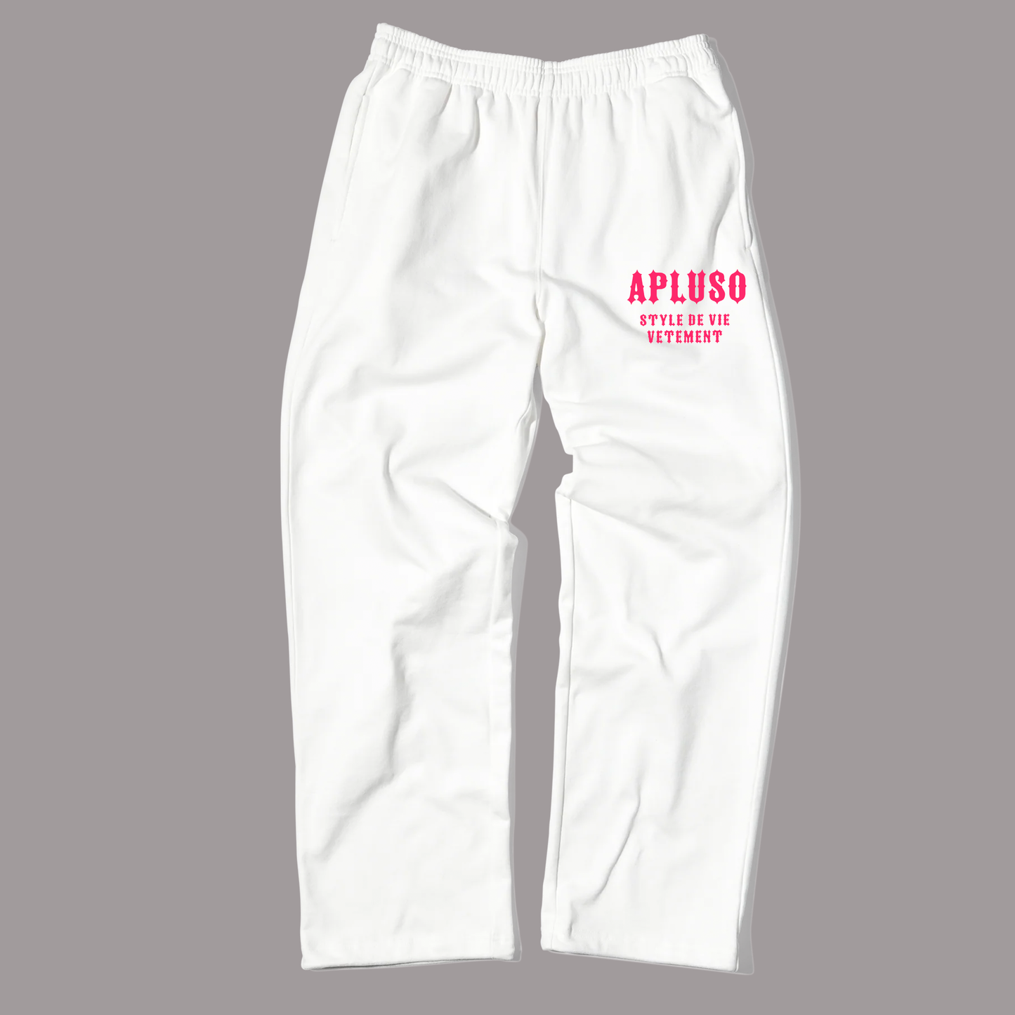 APLUSO FLEECE SWEATPANT WHITE (UNISEX)