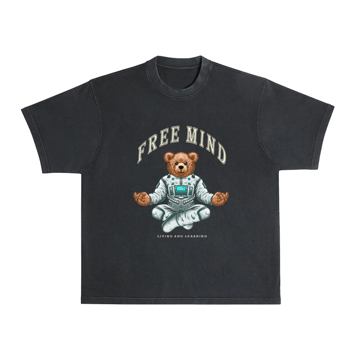 FREE MIND ASTRO-BEAR YOGA GRAPHICS TEE