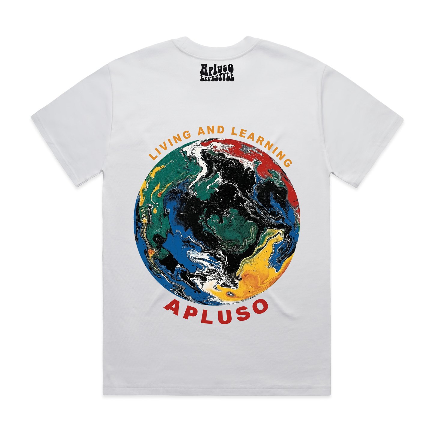 LIVING AND LEARNING GLOBE GRAPHICS OVERSIZE TSHIRT