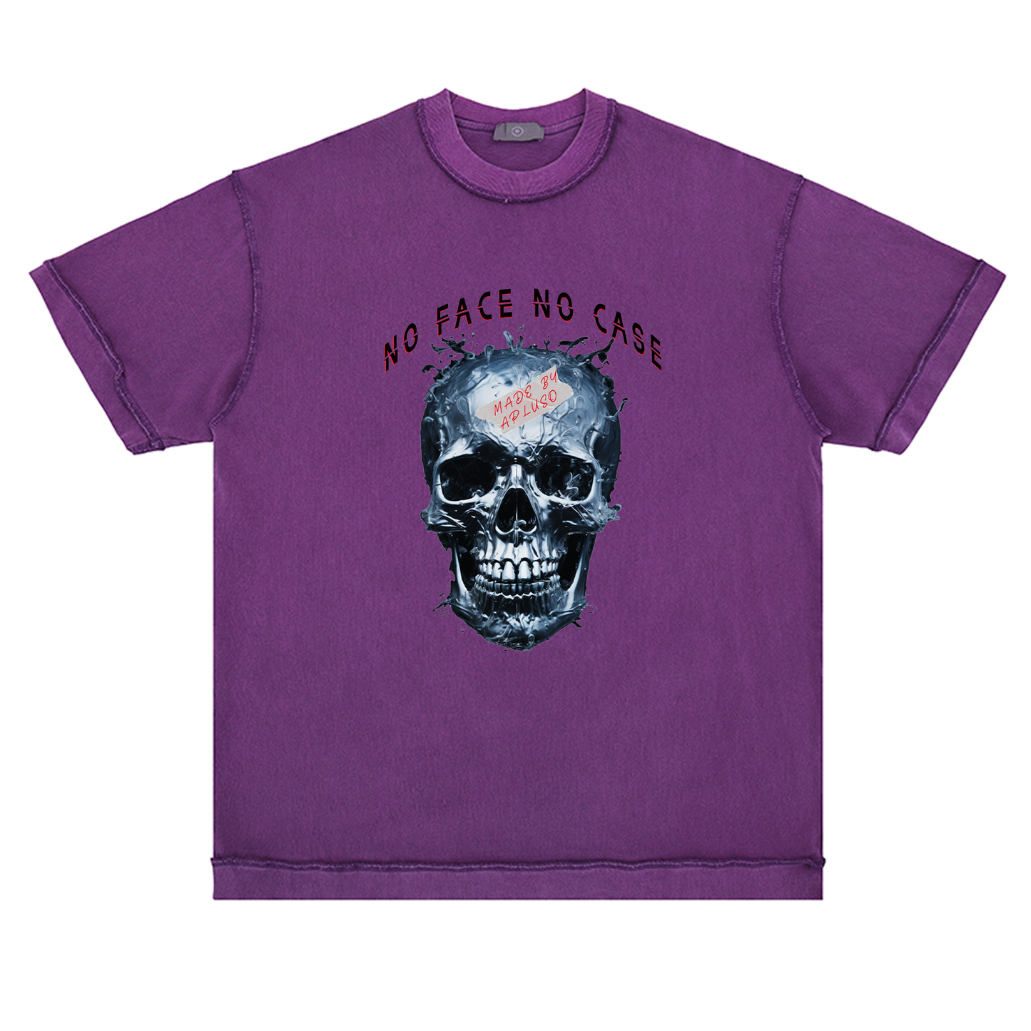 REVERSE INSIDE OUT TSHIRT - NO FACE NO CASE  STREETWEAR GRAPHIC TEE