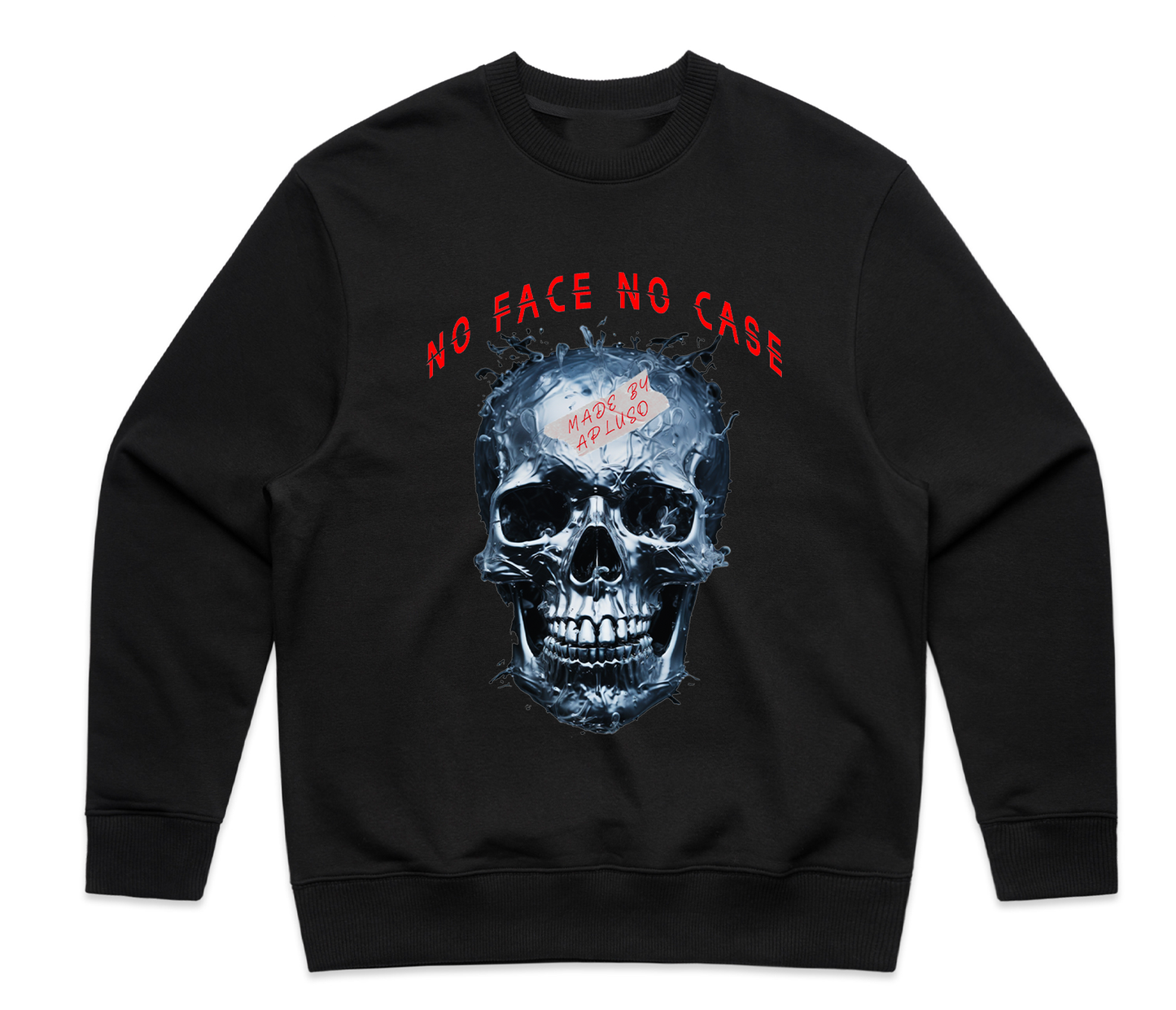 NO FACE NO CASE SWEATSHIRT - BLACK