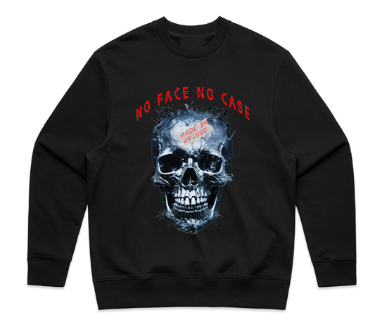 NO FACE NO CASE SWEATSHIRT - BLACK