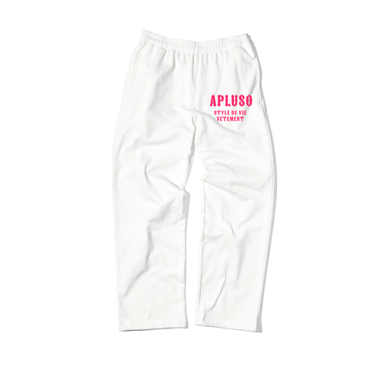 APLUSO FLEECE SWEATPANT WHITE (UNISEX)