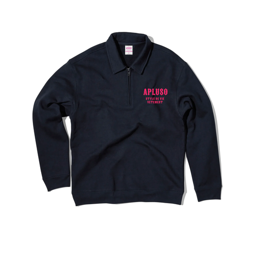 UNIX POLO ZIP SWEATSHIRT- BLACK