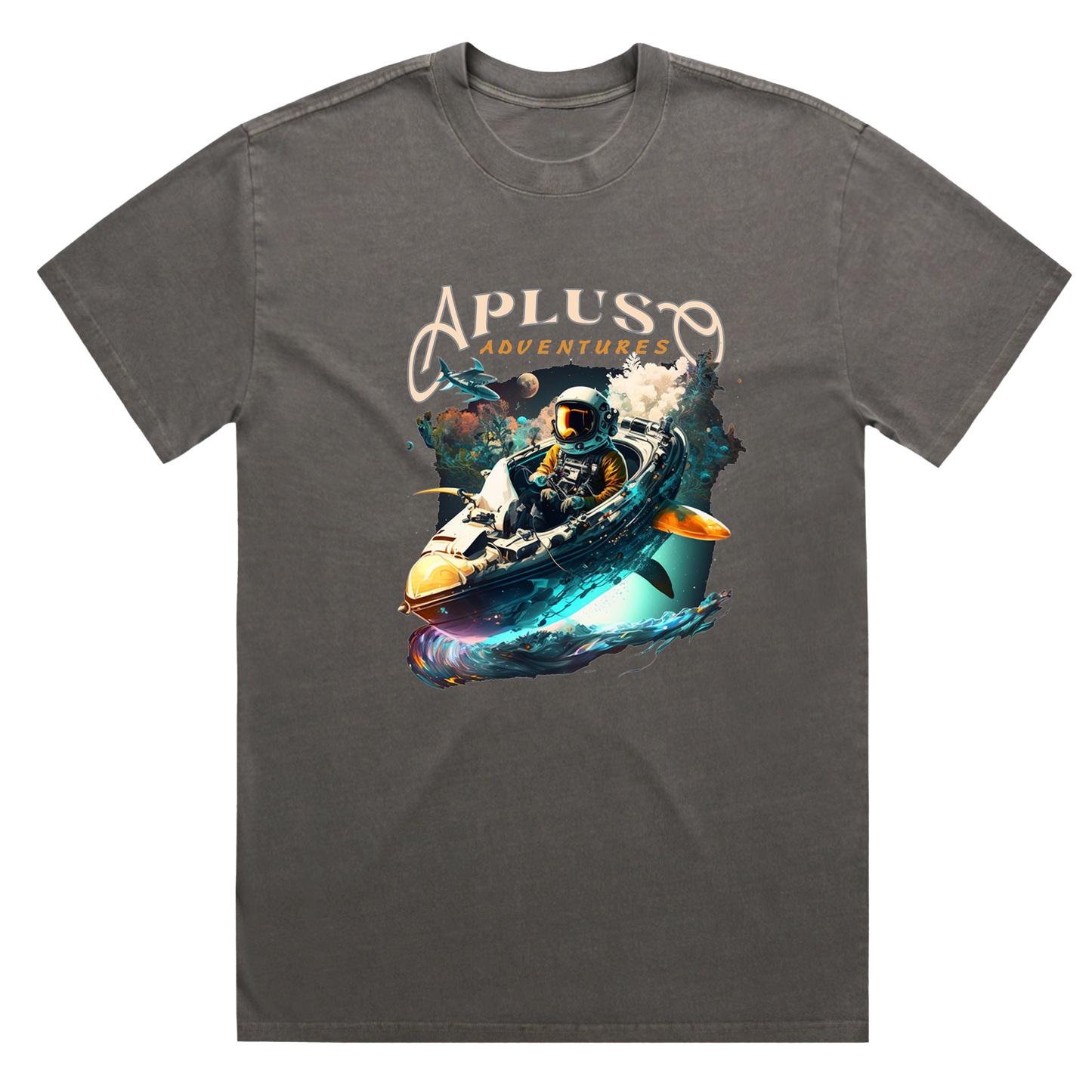 ASTRONAUT SPACESHIP ADVENTURE GRAPHICS OVERSIZE TSHIRT