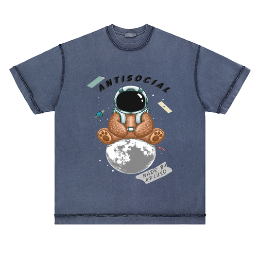 REVERSE TSHIRT - ANTISOCIAL ASTROBEAR GRAPHIC STREETWEAR TEE