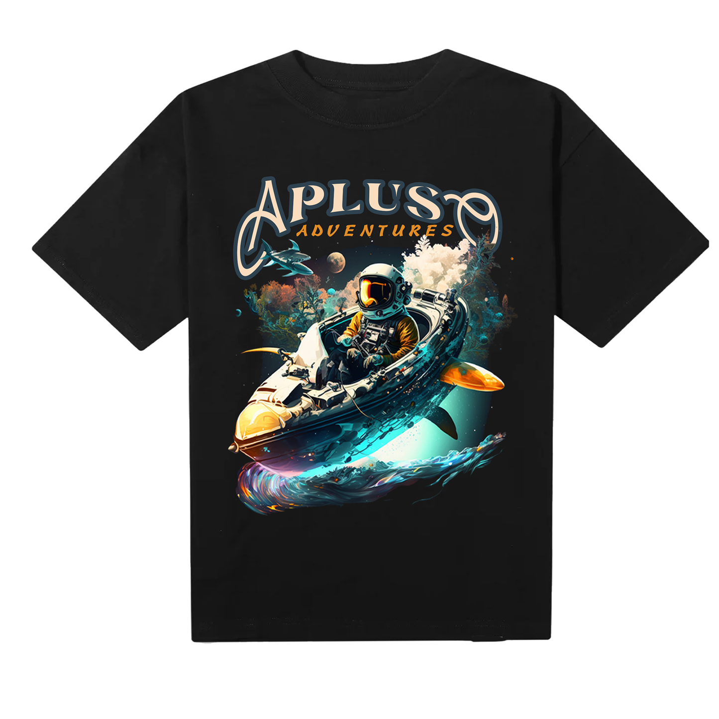 ASTRONAUT SPACESHIP ADVENTURE GRAPHICS OVERSIZE TSHIRT