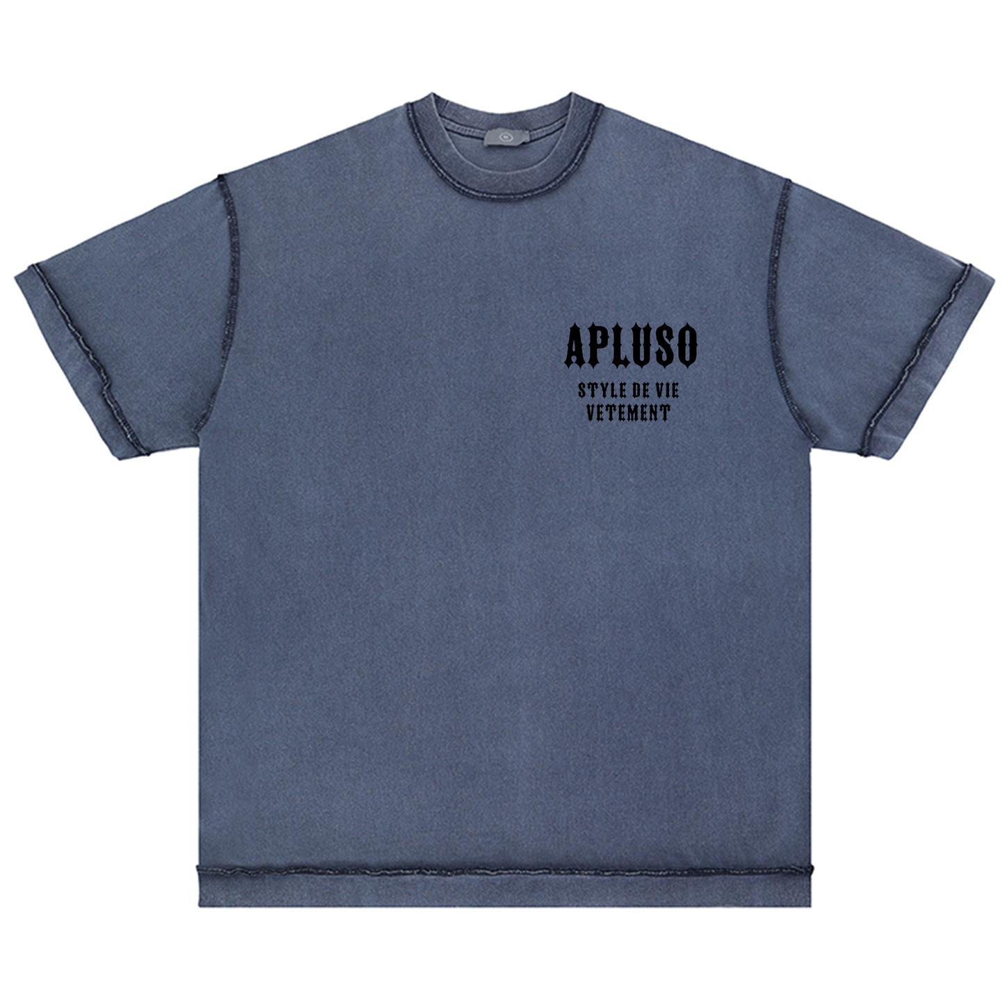 Reverse Inside-Out Oversize Tshirt (Washed Blue)