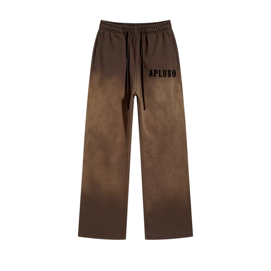 DISTRESSED DYED WASHED PANT - COFFEE