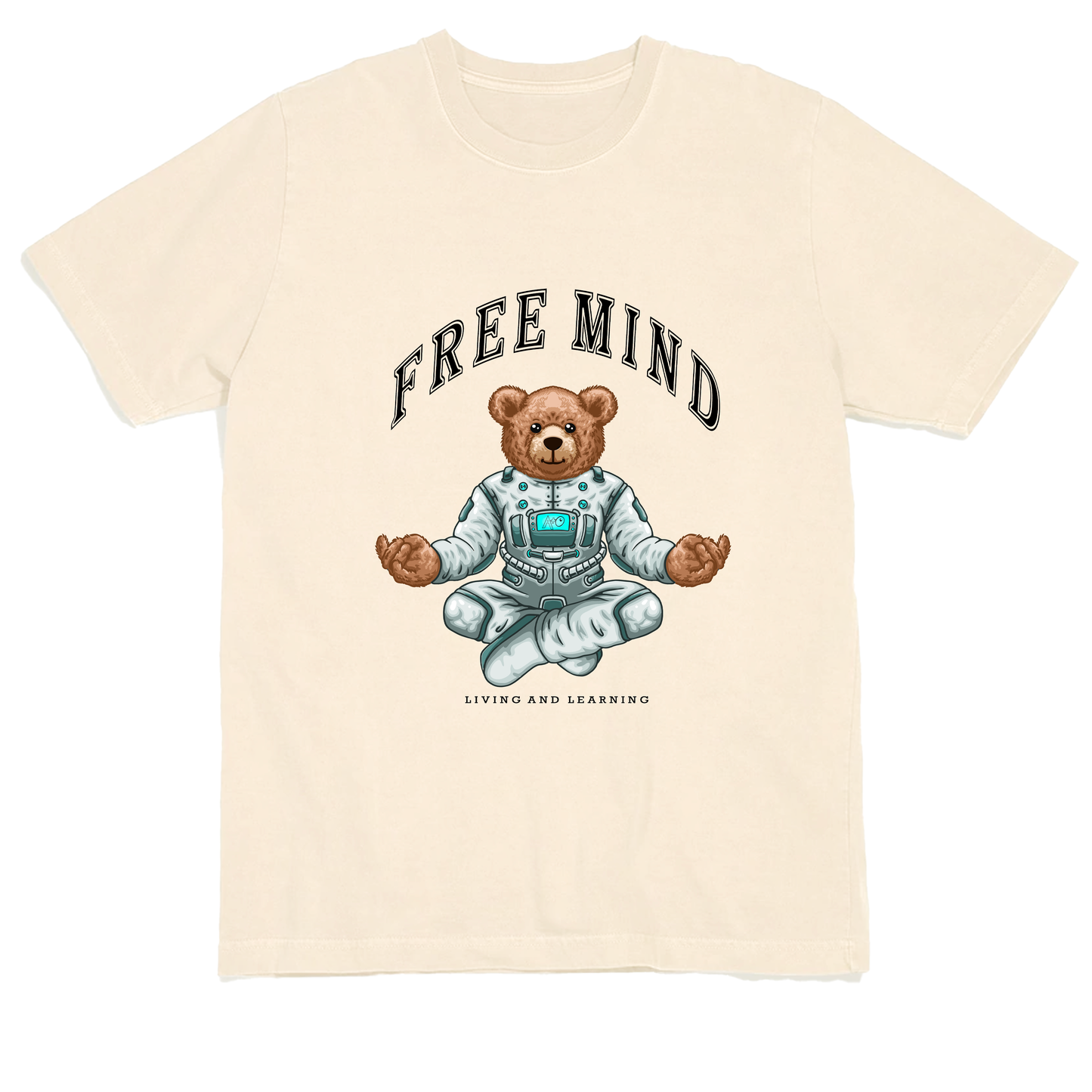 FREE MIND ASTRO-BEAR YOGA GRAPHICS TEE