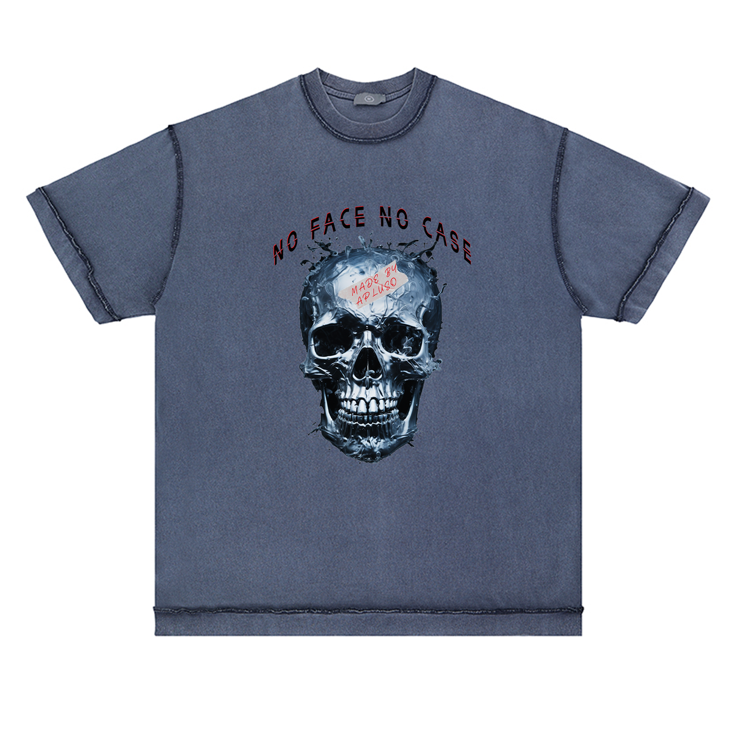 REVERSE INSIDE OUT TSHIRT - NO FACE NO CASE  STREETWEAR GRAPHIC TEE