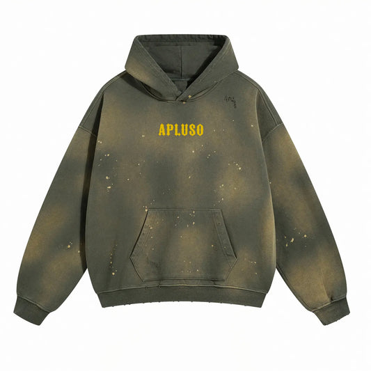 DISTRESSED DYED PULLOVER HOODIE