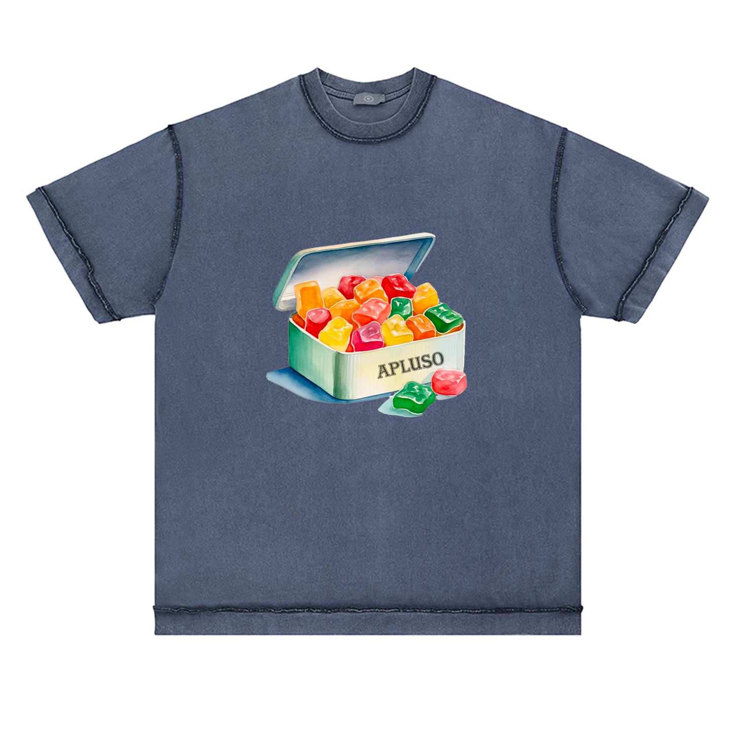 REVERSE INSIDE-OUT TSHIRT -- GUMMY GRAPHICS TEE