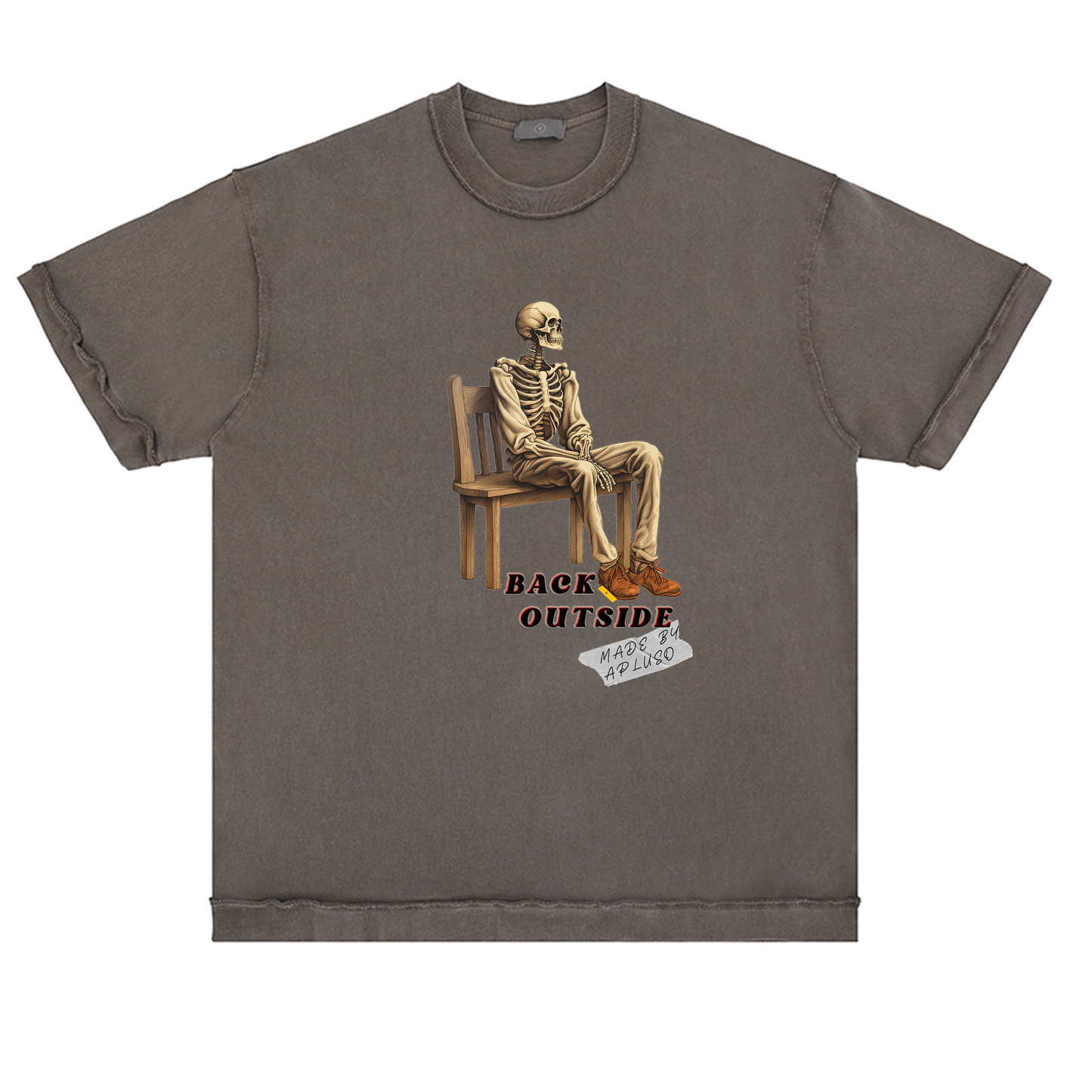 Reverse Inside-Out Oversize Tshirt (Khaki Brown)