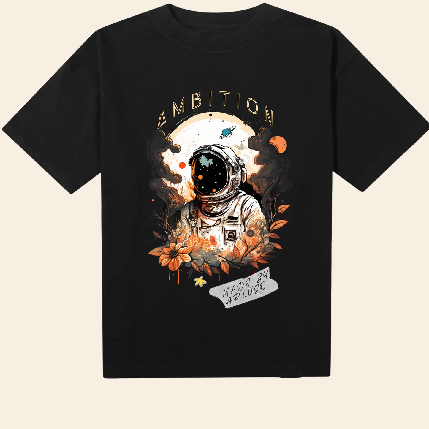 VINTAGE ASTRONAUT FLORAL GRAPHIC OVERSIZE TSHIRT